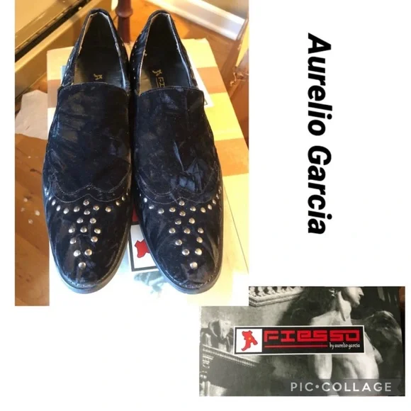 NWB AURELIO GARCIA Fiesso Suede Loafers with Studs - Picture 4 of 11